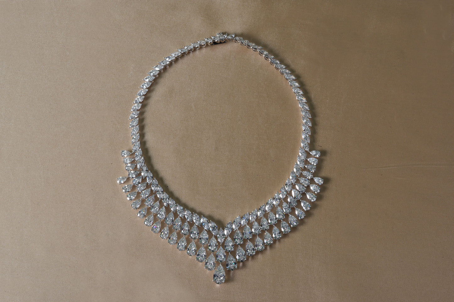 165 CTTW Pear and Marquise Lab Grown Diamond Couture Collar Necklace in 18kt White Gold White Gold | Ritani
