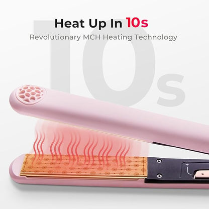 TYMO Flat Iron Hair Straightener and Curler 2 in 1 with 10s Fast Heating