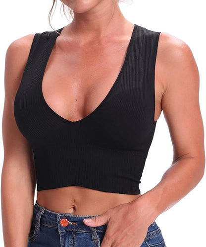 Venbond Women's Sexy Sleeveless Seamless Crop Top