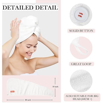 YoulerTex Ultra Plush Microfiber Hair Towel Wrap for Women