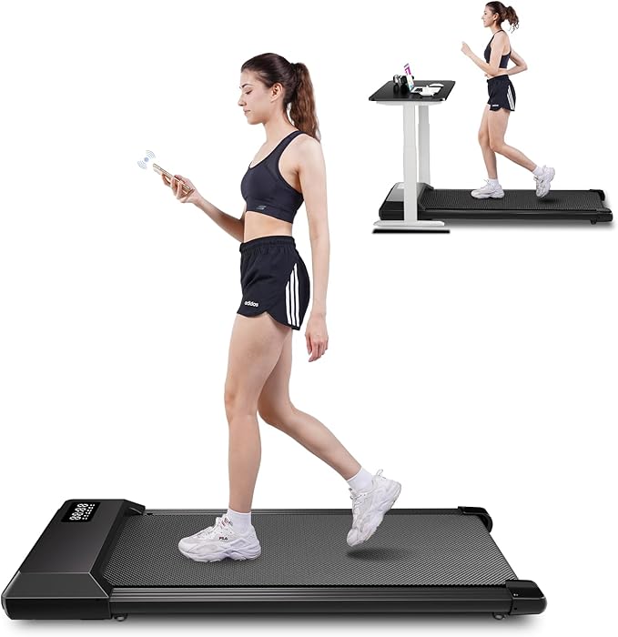 SupeRun Walking Pad, Under Desk Treadmill, 3 in 1 Portable Treadmill with Remote Control LED Display