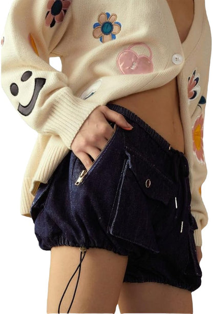 Cynthia Rowley Denim Cargo Shorts