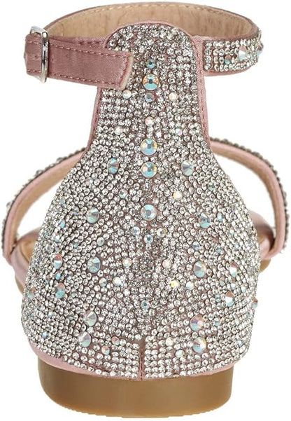 SheSole Women's Sparkly Rhinestone Strappy Flat Sandals