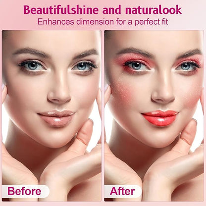4 Colors Cooling Water Jelly Blush/Tint, Glitter Multi-Use Stick