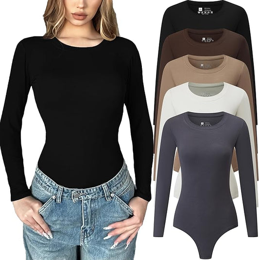 5 Pack Long Sleeve Bodysuit