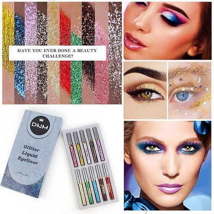 VOLLUCK 10 Colors glitter eyeliner liquid