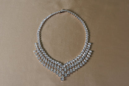 165 CTTW Pear and Marquise Lab Grown Diamond Couture Collar Necklace in 18kt White Gold White Gold | Ritani