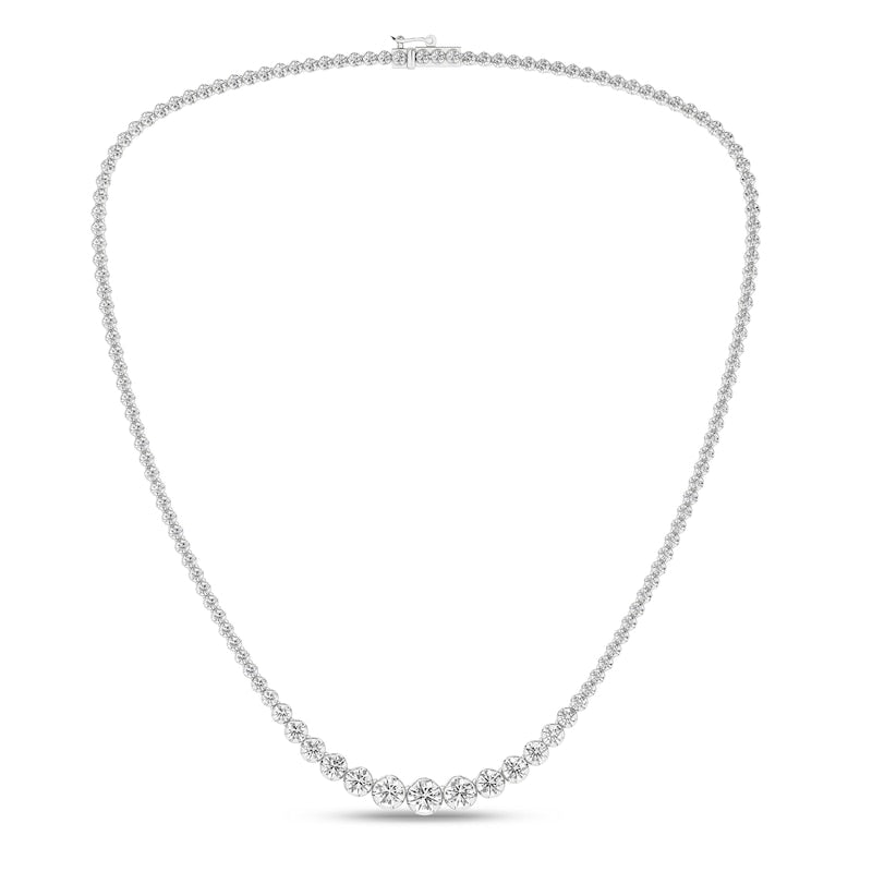 Lab Created Diamond Graduated Riviera Necklace in 14K