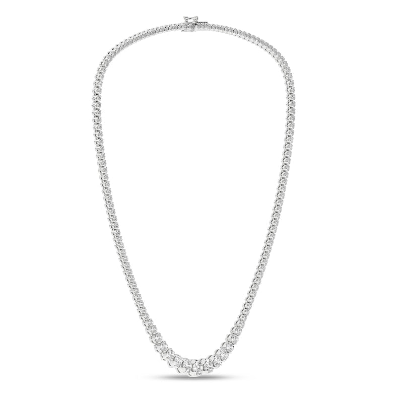 Lab Created Diamond Graduated Riviera Necklace in 14K