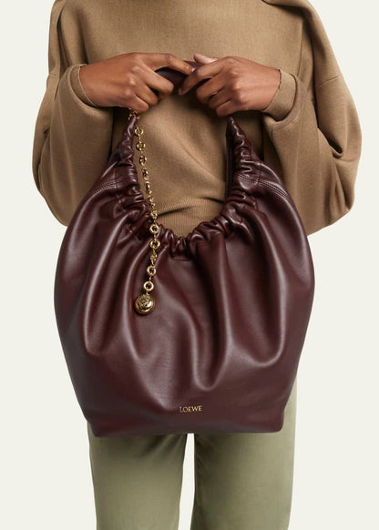 Loewe Squeeze Medium Shoulder Bag in Napa Leather