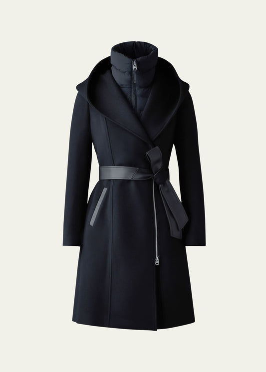 Mackage Shia 2-in-1 Double-Face Wool Coat with Removable Bib