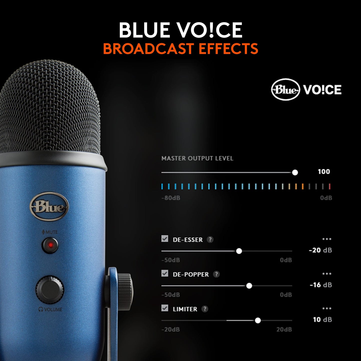 Blue Yeti Professional Multi-Pattern USB Condenser Microphone - Midnight Blue
